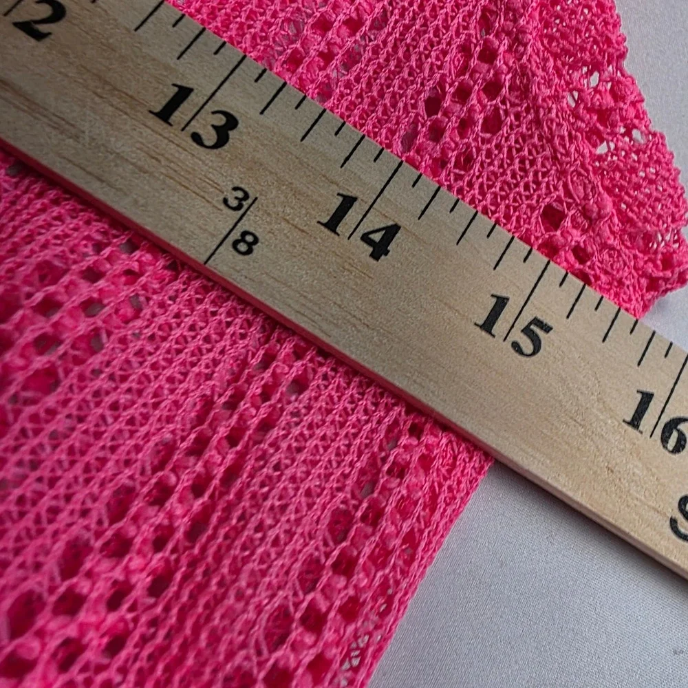 Epic Threads Girls XL Plyo Pink Crochet Mesh Tiered Swim Coverup Dress NWT